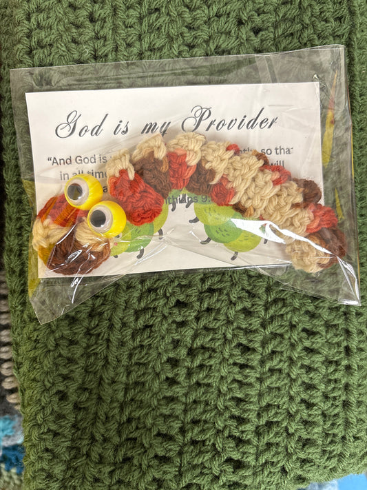 Crochet Worm God is my Provider